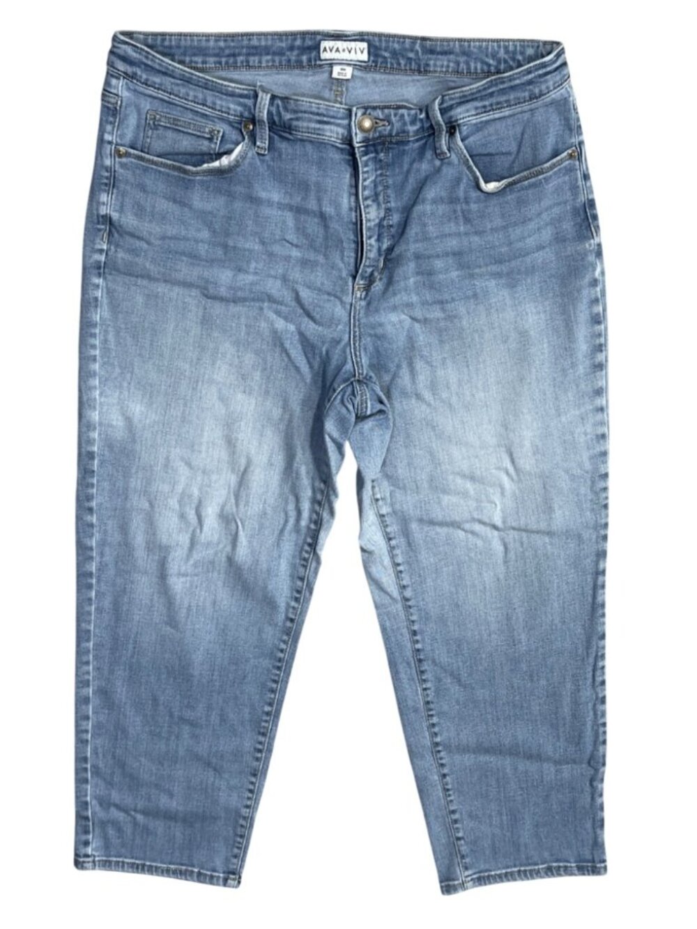 Ava & Viv Jeans Light Wash Fadining 18W Stretch Fading 27" inseam